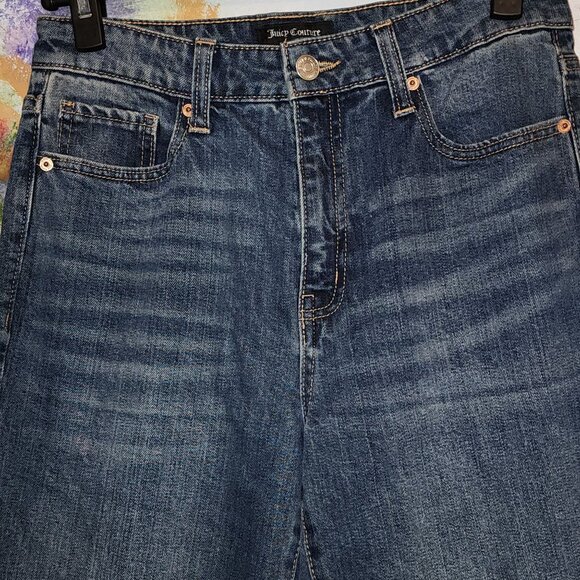 NWT Juicy Couture Womans Button Fly Medium Wash Relaxed Fit - Picture 2 of 8
